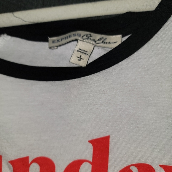 Express Sunday Funday 3/4 Sleeve T-Shirt - Large - White/Black - Picture 2 of 2